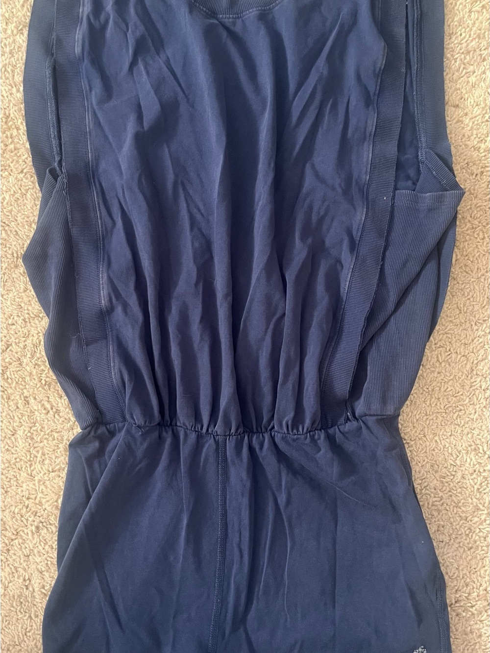Free People Movement Hot Shot Muscle Tee Romper, Midnight Navy, Size Medium